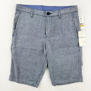 TOMMY BAHAMA Beach Coast Shorts 12" Size 29 Mens Linen‎ Blend Blue Stretch NEW
